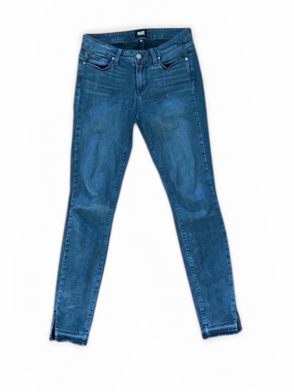 PAIGE Blue Verdugo Ultra Skinny Raw Hem Ankle Jeans